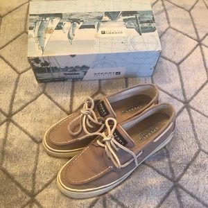 Sperry Top-Sider Gray Canvas Boat Shoes Like New